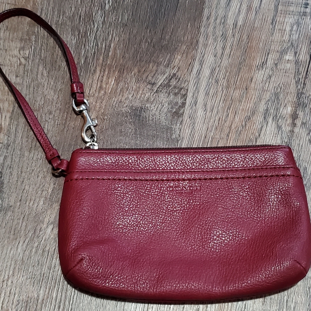 Coach pebble leather wristlet